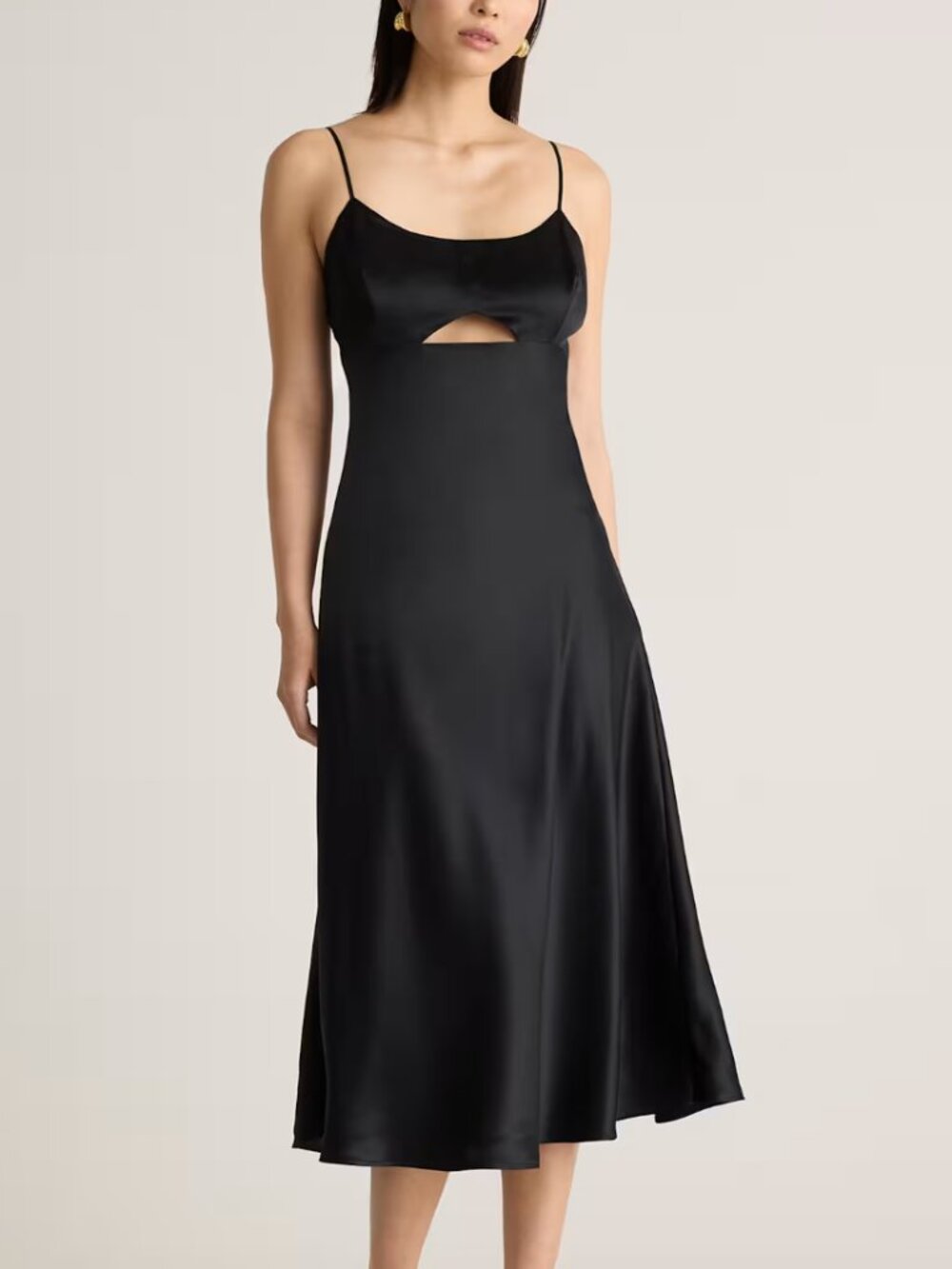 Quince Washable Silk Cutout Midi Slip Dress XL